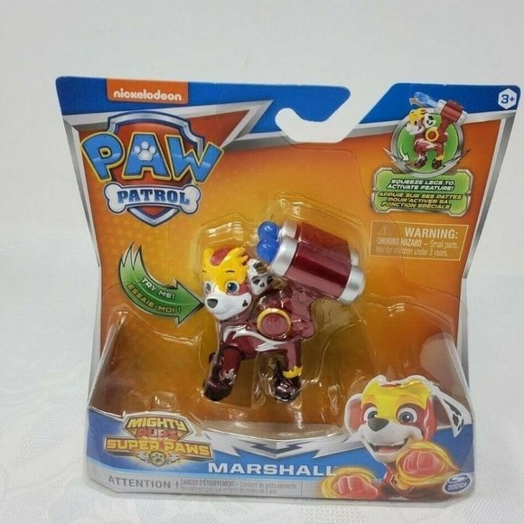 Paw Patrol Mighty Pups Super Paws Marshall Figure - Picture 1 of 6